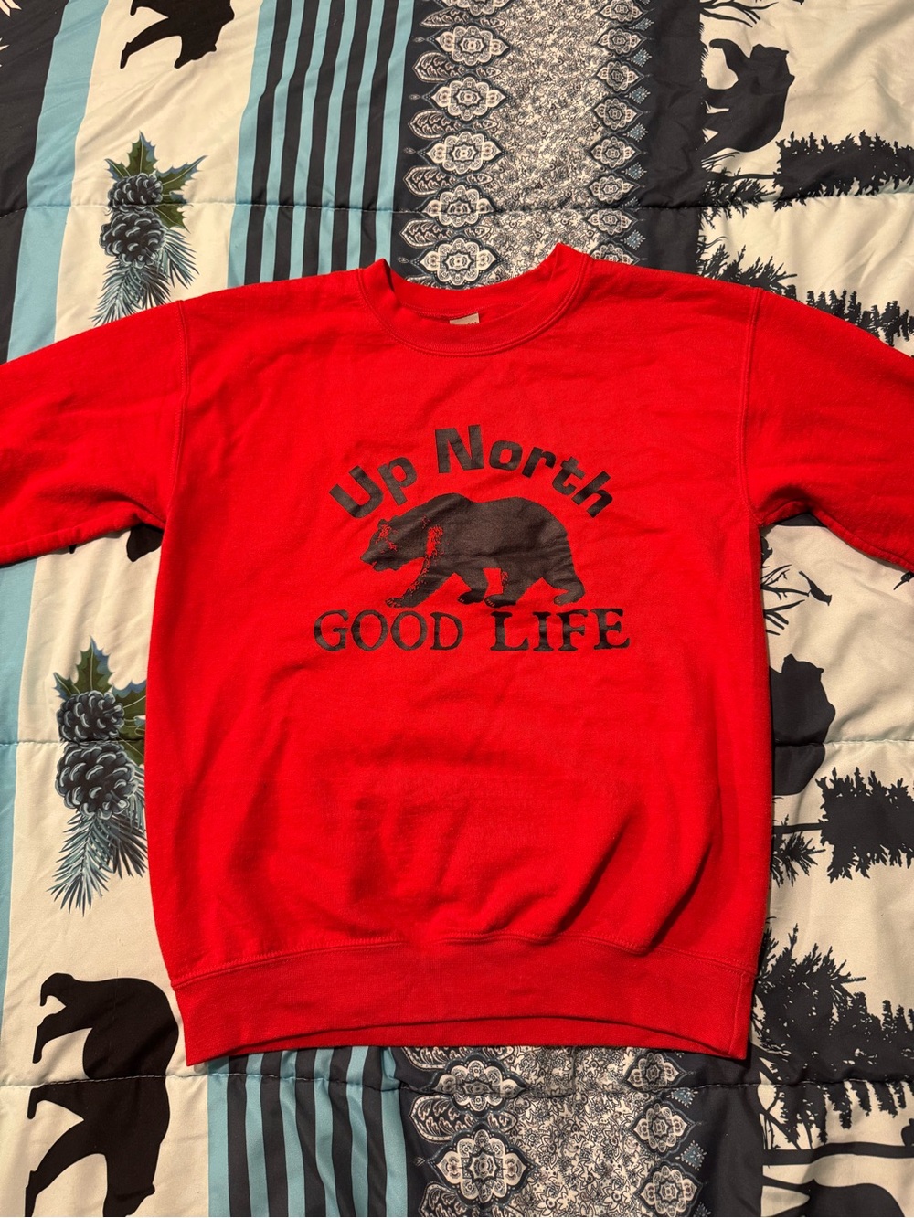 Goodlife Women's Red 'Up North' Crewneck Sweatshirt